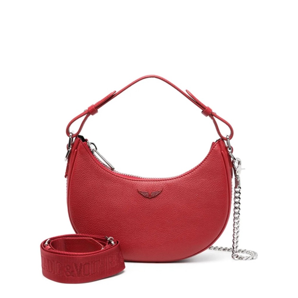 ZADIG & VOLTAIRE 
MOONROCK LEATHER TOTE BAG RED